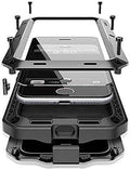 CarterLily 2024 iPhone 12 Pro Max Case Cover Full Body Shockproof Dustproof Waterproof Aluminum Alloy Metal Gorilla Glass Cover Case for iPhone 12 ProMax (Black)