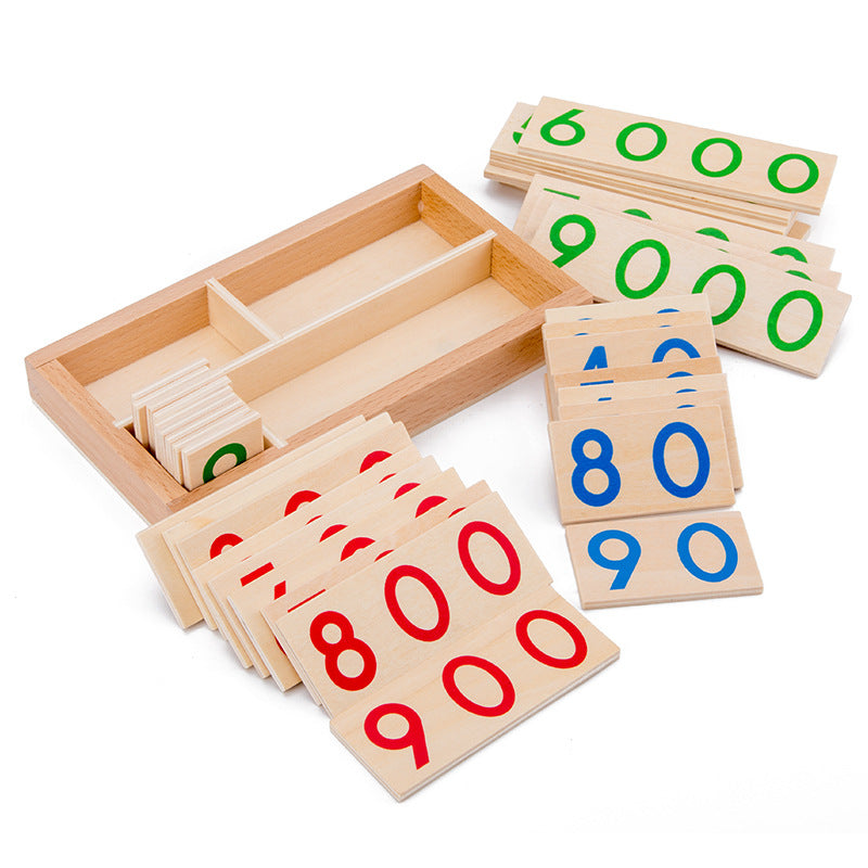 Montessori Wooden Math Cards 1-9999