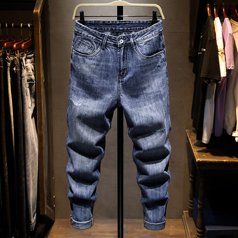 Daddy Pants Men's Zippered Wide-Leg Straight Pants