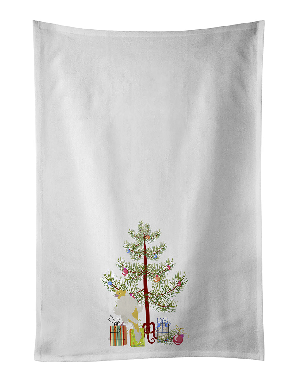 Parisian Trumpeter Canary Merry Christmas Kitchen Towel Set of 2