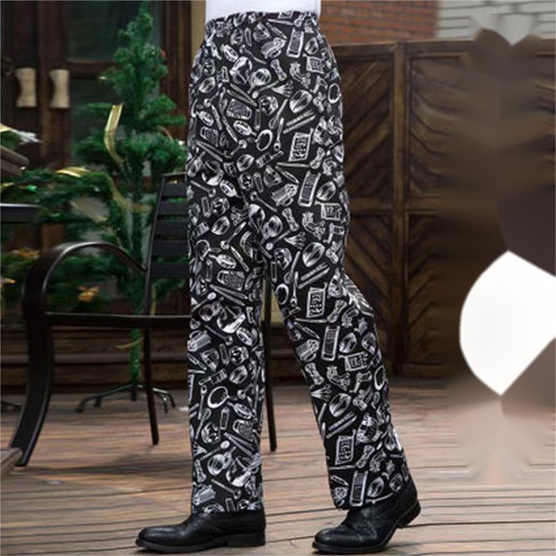 Striped Chef's Pants and Elastic Dining Room Pants