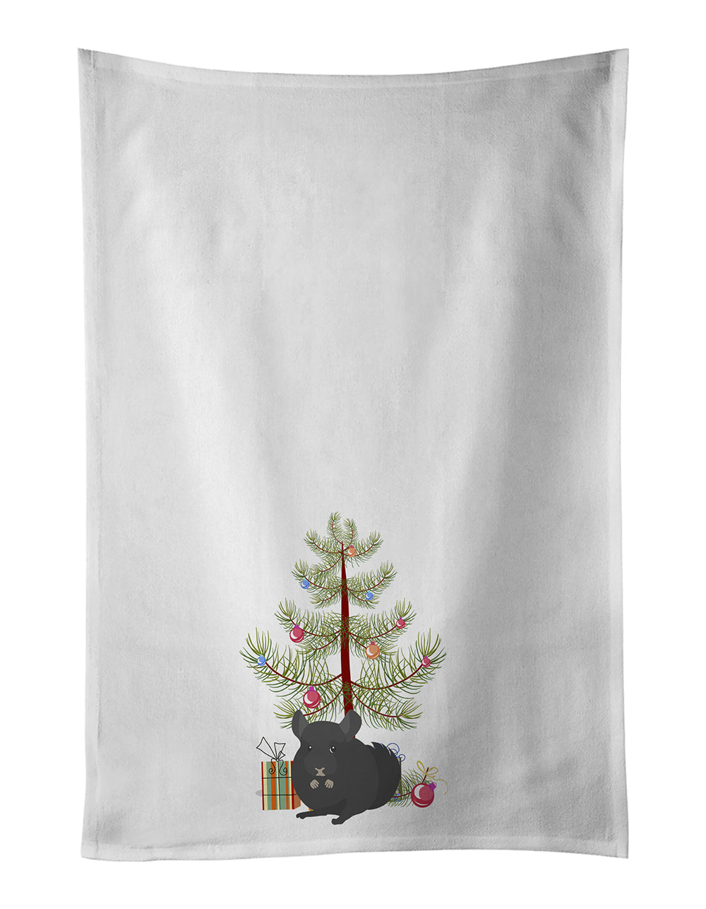 Charcoal Chinchilla Merry Christmas Kitchen Towel Set of 2