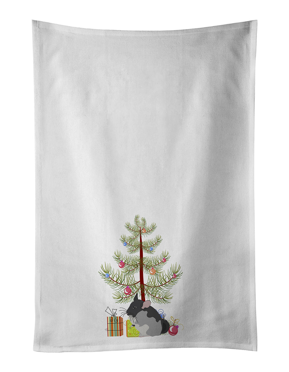 Black Velvet Chinchilla Merry Christmas Kitchen Towel Set of 2