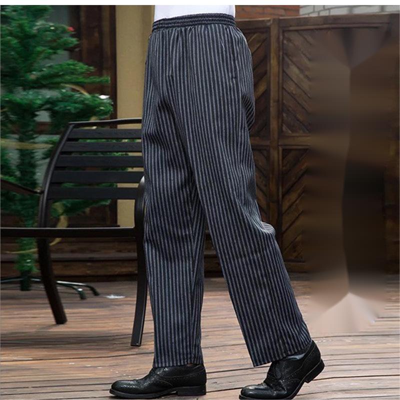Striped Chef's Pants and Elastic Dining Room Pants