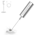 CASABREWS Milk Frother Wand Handheld Stainless Steel Coffee Frother Powerful Drink Mixer with Stand Rechargeable Electric Whisk with 3 Speeds for Lattes Cappuccinos Matcha and Hot Chocolate