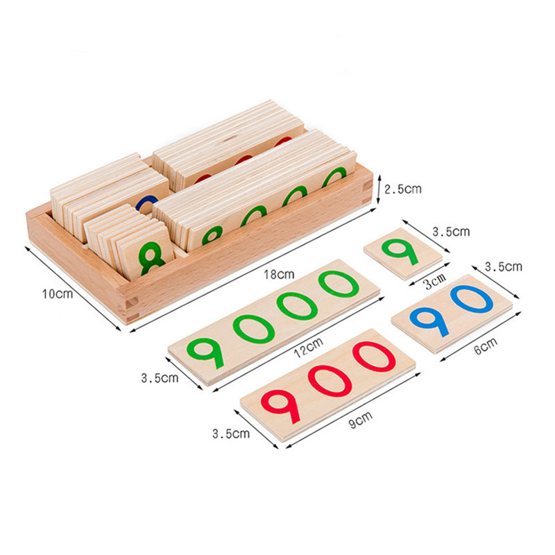 Montessori Wooden Math Cards 1-9999